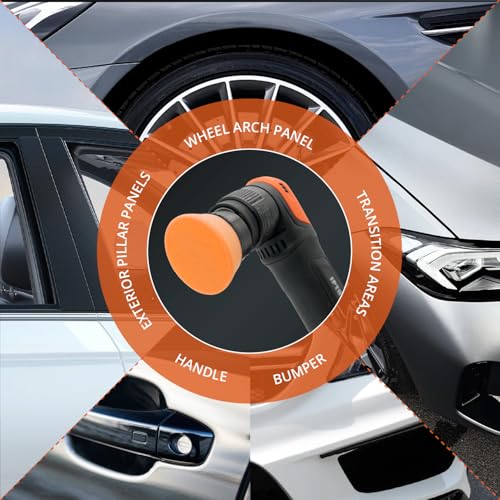 Image of SPTA PRO Orange Heavy-Cut Mini Polishing Foam Pad, 5Pcs 2inch /50mm Sponge Polishing Buffing Pads, Car Foam Detail Polishing Pad Kit for Car Detail Polishing, Small Area Polishing -FF201-5