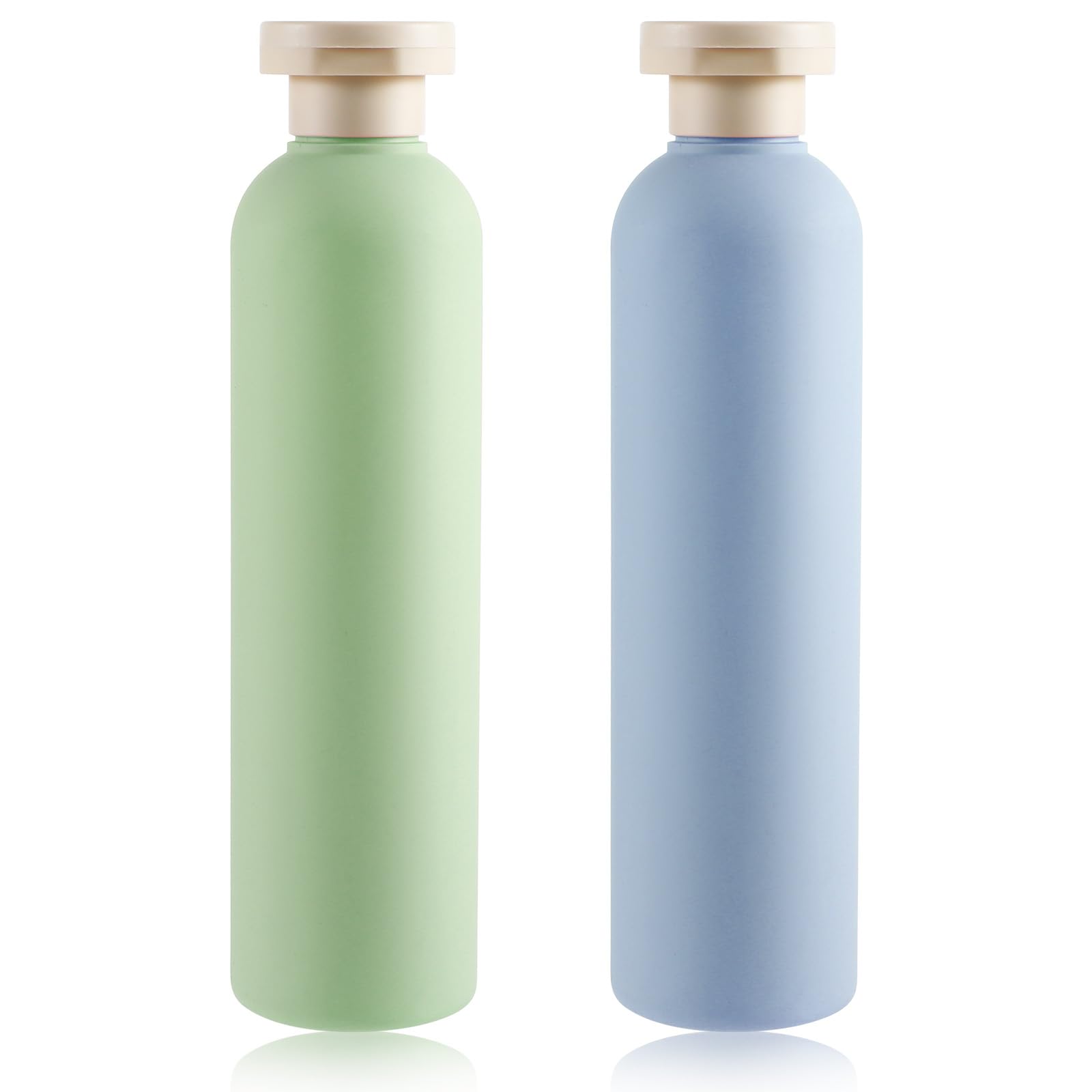 TIESOME Silikonowe butelki podróżne, 260 ml, 2 sztuki, szczelne, do wielokrotnego napełniania, zestaw przyborów toaletowych, szamponu, kremu, balsamu, gadżetów podróżnych
