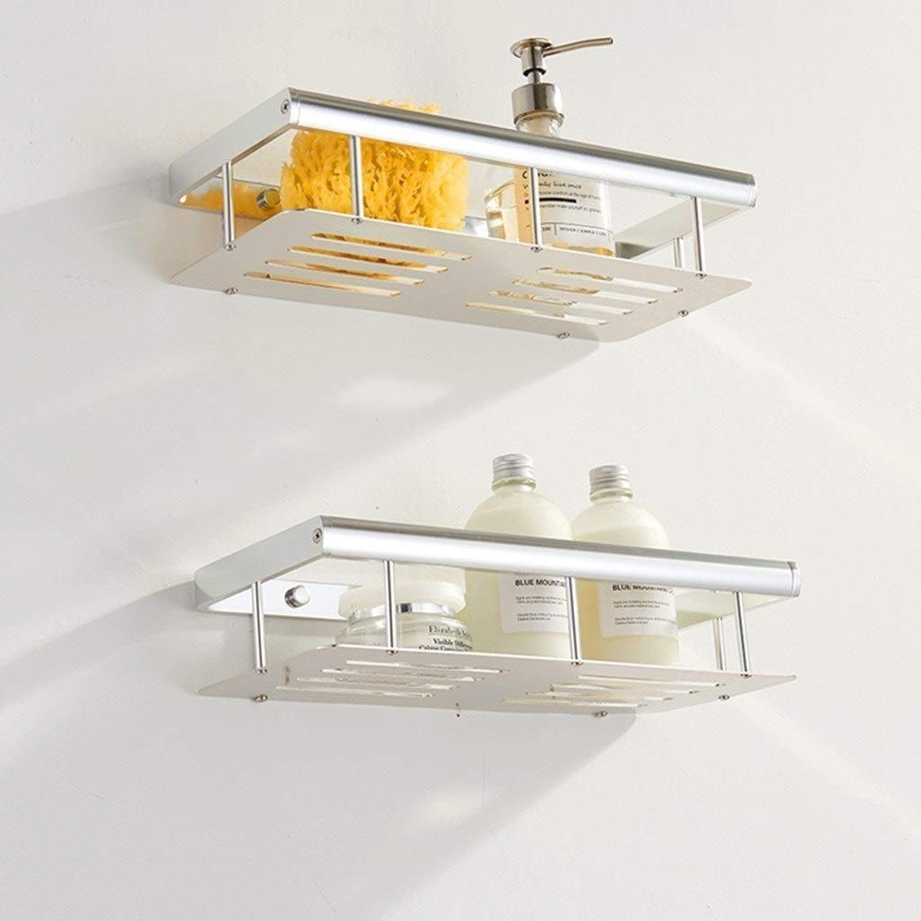 Estante De baño Almacenamiento De baño, Estante De Inodoro De Aluminio Espacial Estante De baño Soporte para Carrito De Ducha sin Perforación Montado En La Pared （Tamaño: 35 * 15 * 7 Cm (Co