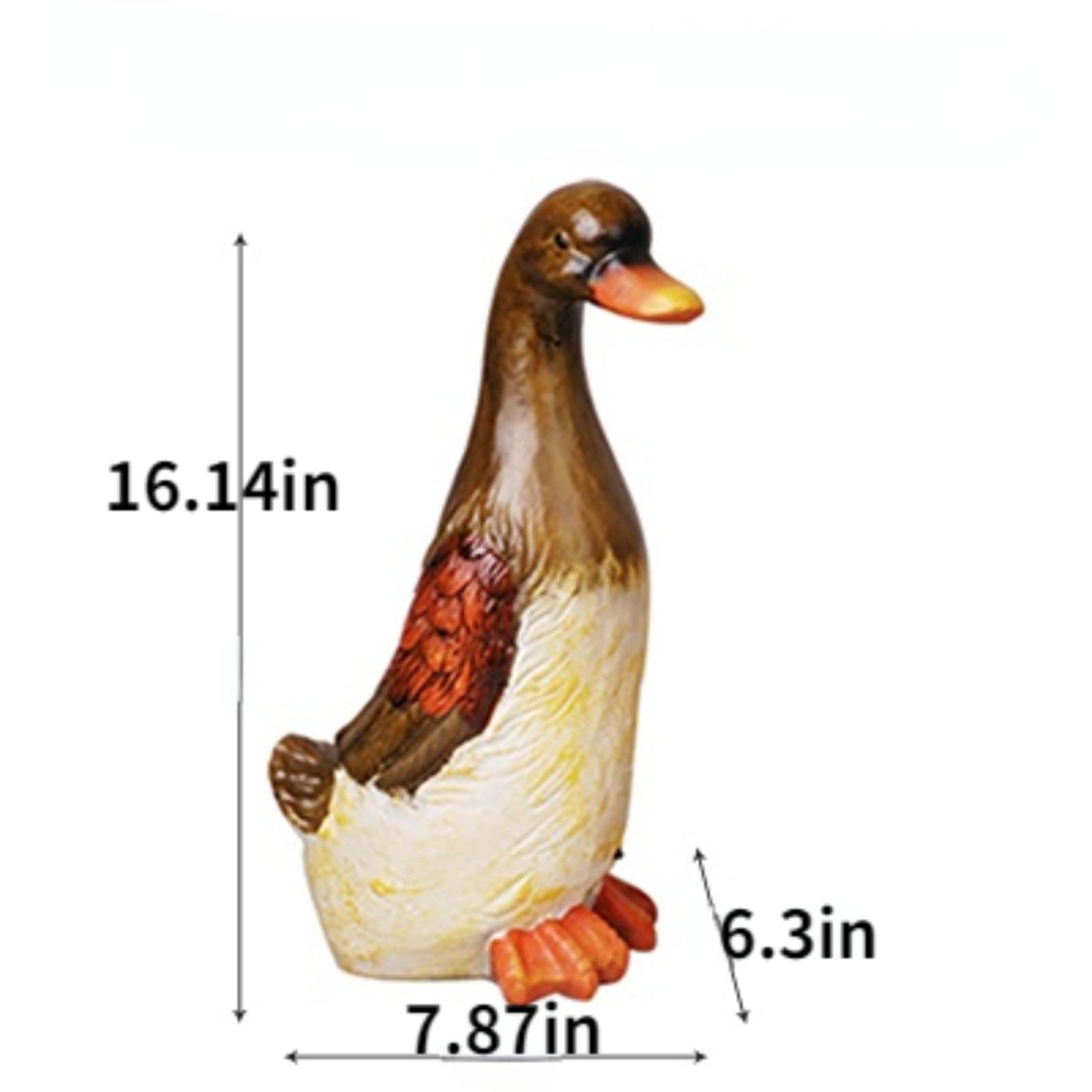 Grande statua di anatra divertente da 41 cm per esterni, simulazione di animali ornamentali, decorazione da giardino in resina per piscina, paesaggio, cortile, prato, giardino roccioso