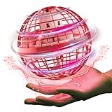 Gimamaフライングボール ジャイロ 飛行ボールトイ UFOおもちゃ ブーメランスピナー LEDライト付き クリスマス 人気を集めているプレゼント (赤)