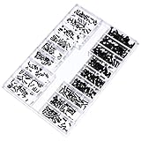 SHINEOFI Multifunktionales Kleiner Schraubenset mit 18 Größen Rostfreie Mikroschrauben aus Edelstahl Brillen und Uhr Reparaturset Tragbares Befestigungssortiment für Präzise Kleinteile