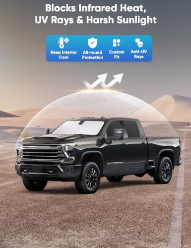 Image of EcoNour Windshield Sun Shade Fit for Chevy Silverado 1500 2021-2025 2026