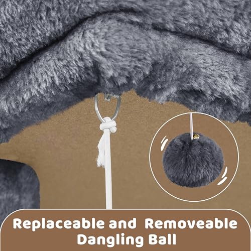 Árbol para gatos Yaheetech 46 pulgadas multi-nivel gris miniatura 6