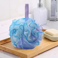 Esponja de bucha de chuveiro de banho 75 g, 1 pacote de esponja de chuveiro para limpeza de banho bolas de limpeza corporal, esponjas de banho para mulheres e homens (azul roxo)