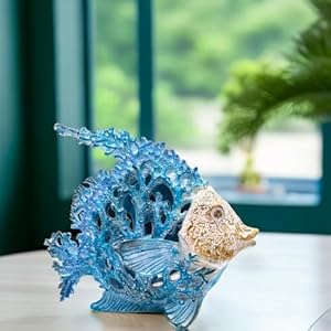 VVGIFTS Beach Coastal Decor Coral Reef Angelfish Home Office Desk Decor Sculpture Statue for Tabletop Shelf Bathroom Decoration Ornament Gift (Turquoise and Blue) VVGIFTS Beach Coastal Decor Coral Reef Angelfish Home Office Desk Decor Sculpture Statue for Tabletop Shelf Bathroom Decoration Ornament Gift Turquoise and Blue