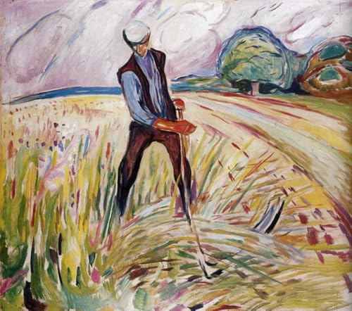 Huile sur toile Le faneur 1916 Edvard Munch pour salon élégant