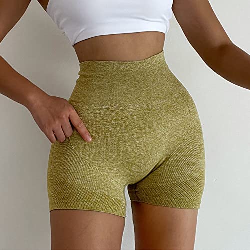 Shorts femininos de treino, sem costura, cintura alta, shorts de ioga de cintura alta, shorts de iog