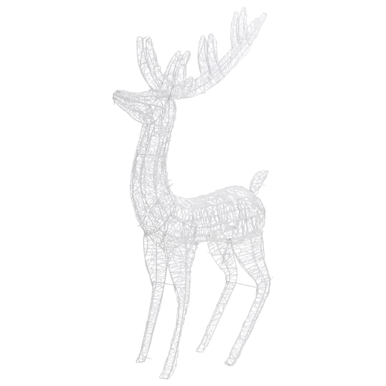 ARKEM Renne di Natale XXL in Acrilico 250 LED 2 pz 180cm Bianco Caldo,Slitta e Renne Luminose con LED a Pile per Interni ed Esterni