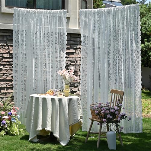 Rideau de fenêtre à Floral brodé filtrant la lumière avec passe-tringle élégant