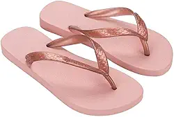 CHINELO SANDALIA IPANEMA CLASSICA ROSA COM TIRA COBRE TRANSPARENTE