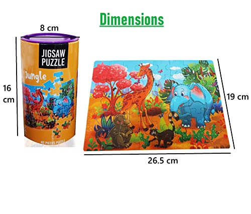 Image of MUREN Jungle Jigsaw Puzzle Game for Kids- Age of 5-12 Years Old- Educational and Fun Children Game-Child Learning & Creativity Game Fun Child Play (40 Pieces-Multicolor)