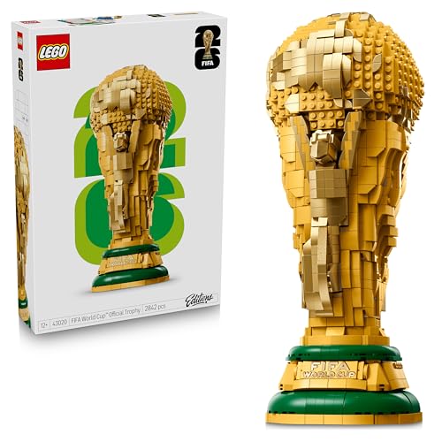 LEGO Editions Trophée Officiel de la Coupe du Monde de la FIFA - Jouet 3D - Maquette DIY avec Minifigurine Collector - Cadeau Football pour Garçon, Fille dès 12 Ans ou Adulte Fan de Sport 43020