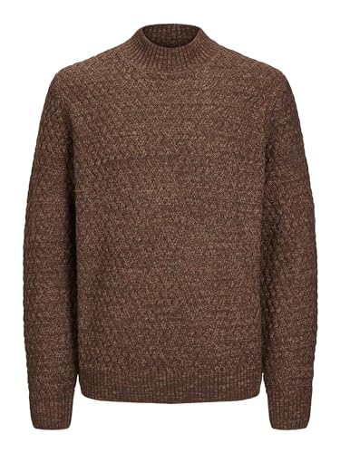 JACK & JONES Jprccziggi Knit Mock Neck Sn Jersey de Punto, Toffee/Detail:Melange, L para Hombre