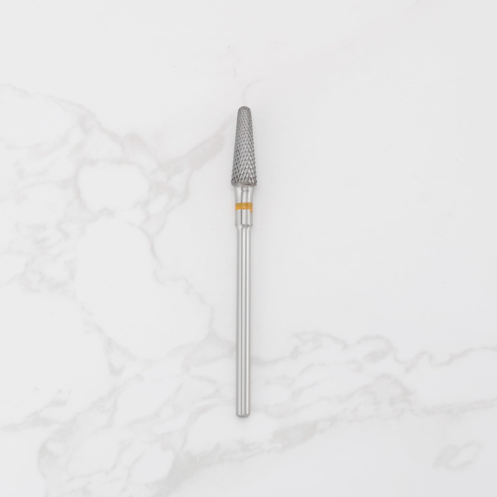 Punta per fresa in metallo duro, 2,35 mm, per manicure, trapano elettrico per manicure per rimuovere cuticole e pannelli in gel (XF giallo denti extra fini)