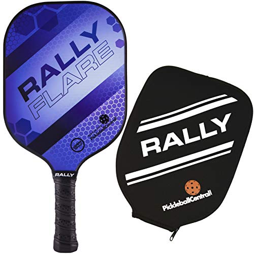 Rally Flare Graphite Pickleball Paddle - Purple | Polymer Honeycomb Core, Graphite Face | Lightweight Control, Power, Spin | Paddle Cover Included in Bundle | USAPA Approved