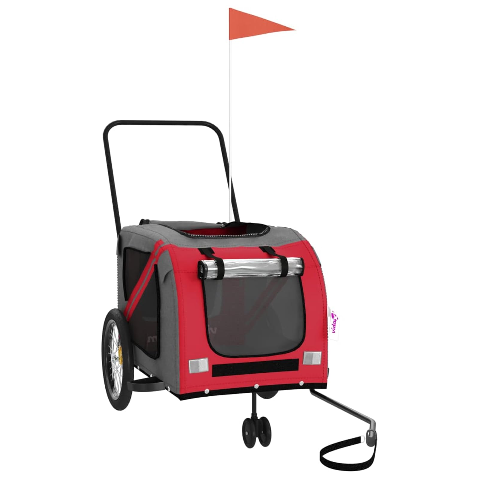 Homgoday Remolque de bicicleta para s rojo y gris Oxford y hierro, muebles carro , carro para bicicleta, carro para s, transportín bicicleta