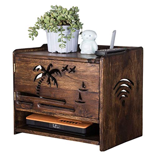 Schwebendes Regal aus Holz, Regalhalter/Halter/Ständer für WLAN-Router TV Box Set Top Box Streaming-Gerät Spielkonsole (Farbe: A)