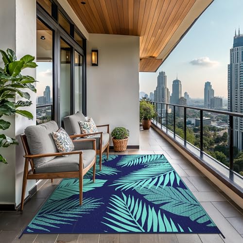 image for GENIMO Outdoor Rug 8' x 10' Waterproof for Patios Clearance, Reversibl
