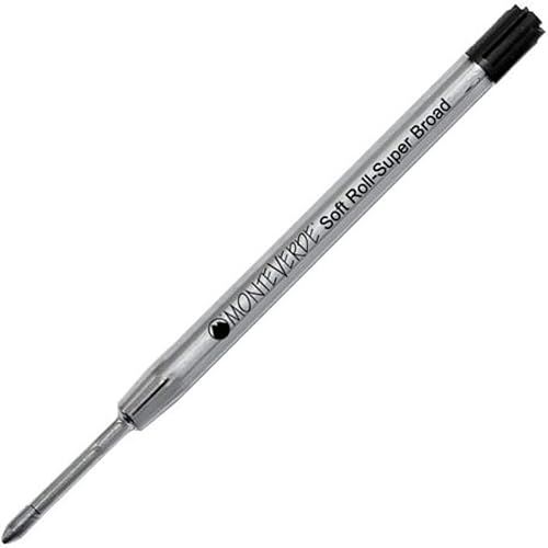 Monteverde recambio para bolígrafos Parker punto medio rollo suave 2por paquete Negro