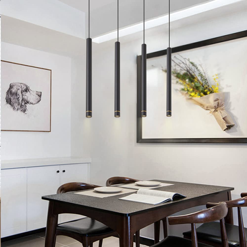 Minimalistyczna lampa wisząca z cylindrem Oprawy sufitowe do sypialni Żyrandol Żyrandol podsufitowy 5 W Czarna pojedyncza głowica Lampa wisząca Nowoczesne oświetlenie LED Aluminiowy żyrandol z długą