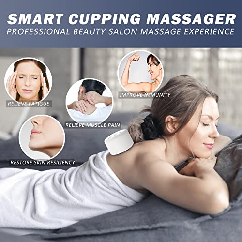 Cupping Set, Electric Cupping Guasha Vacuum Therapy Machine Scraping Massage Tool Gua Sha Cellulite Massager With 6 Level Suction & Heating (Red Bian-Stone) #TOP2