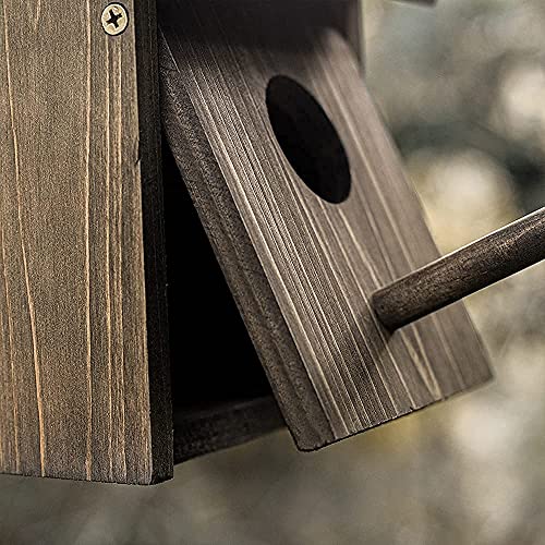 Natureylwl Wooden Bird House Wood Bird House For Outside With Pole For Finch, Bluebird, Cardinals, Hanging Birdhouse Garden Country Cottages #TOP5