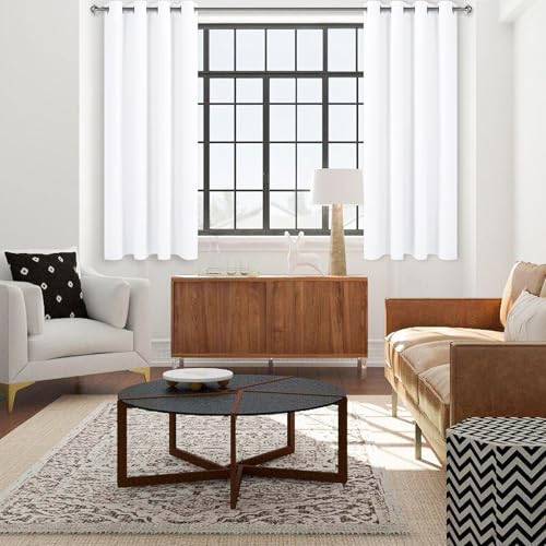 Image of DWCN Room Darkening Curtains for Bedroom 52 x 54 Inch 2 Panels Pure White