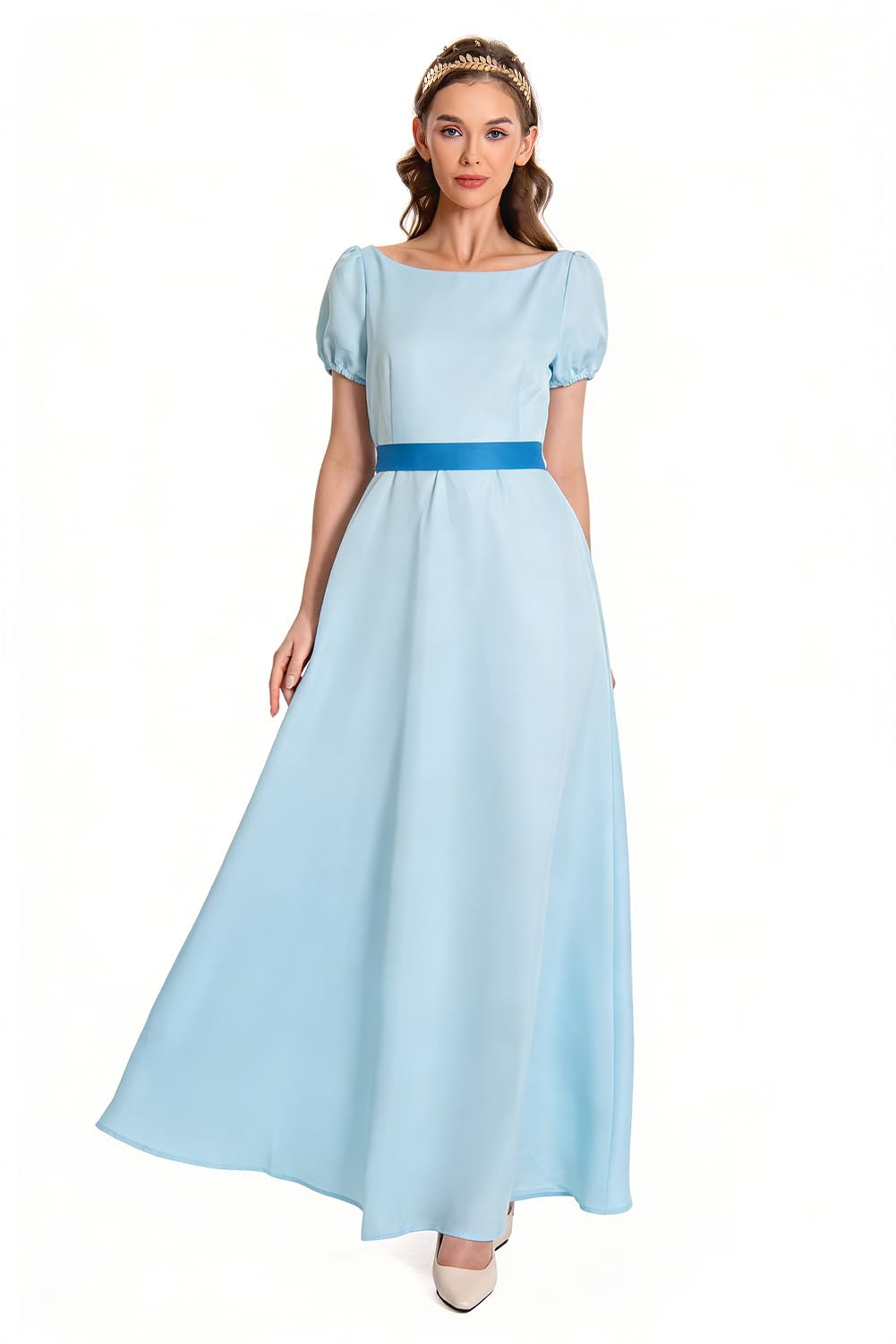 Wendy Cosplay Dress Costume Halloween Princess Fancy Maxi Blue Dress for Women Kids