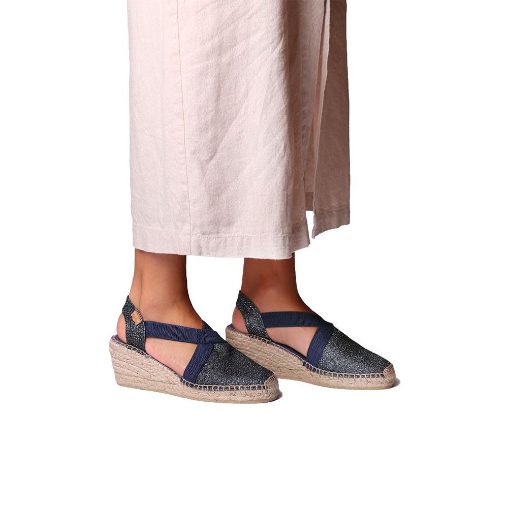 Toni Pons Triton - Espadrillas vegane con Zeppa da Donna realizzate in Tessuto di Cotone.