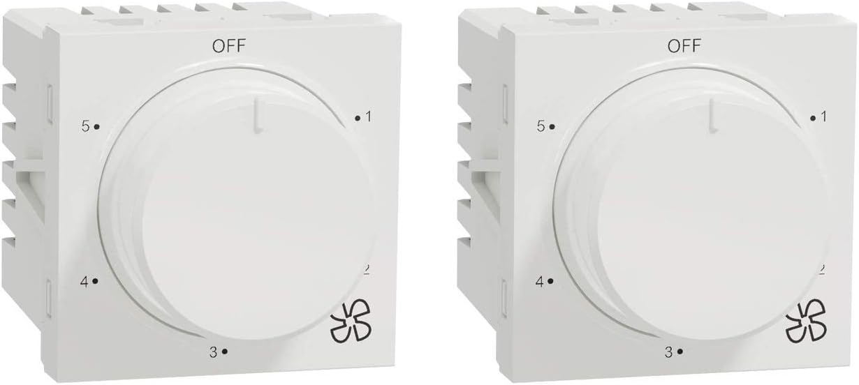 Unica Pure-5 Steps 360 Deg Fan Regulator, 2M, White (Pack of 2)