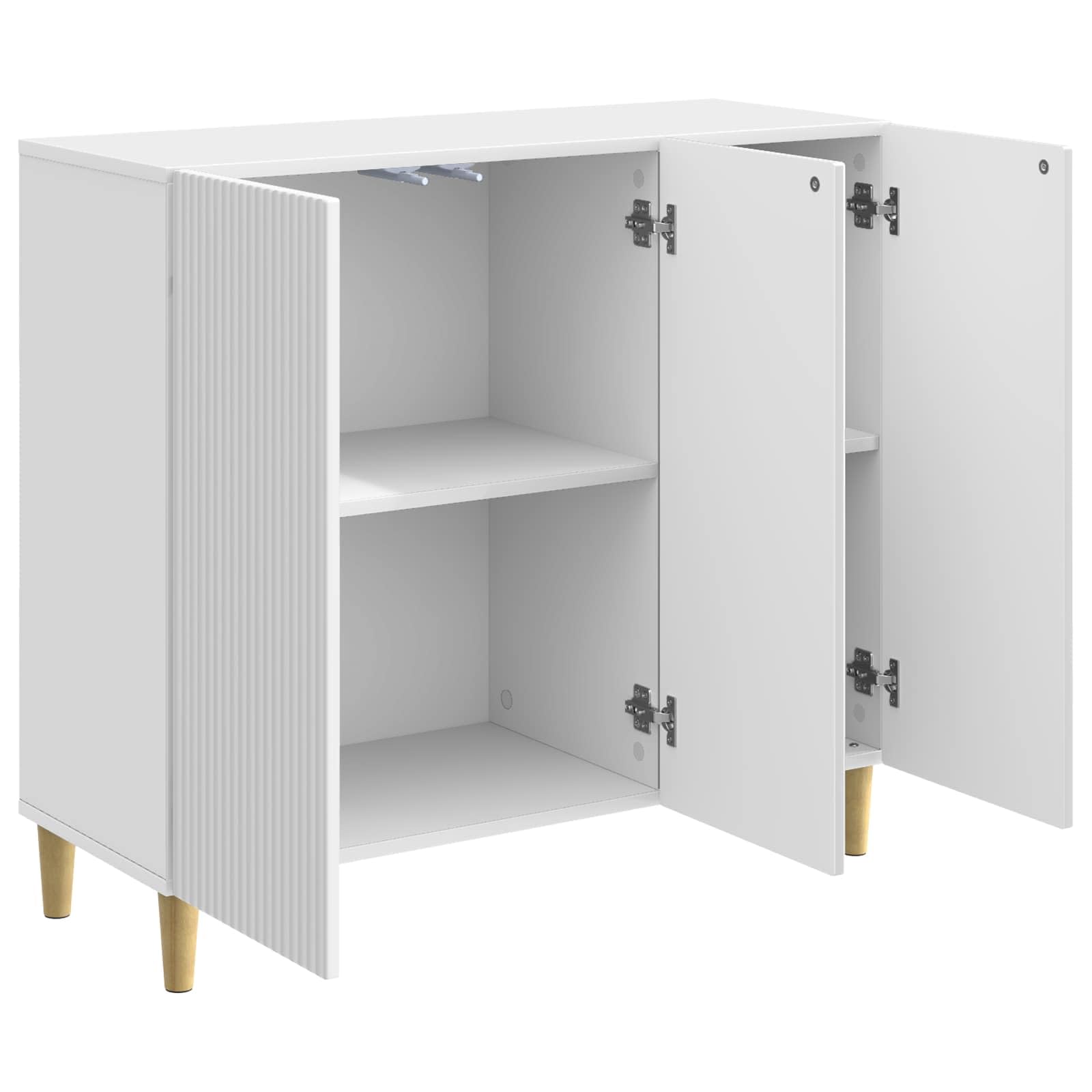 vidaXL Bufet Biały wysoki połysk 89 x 34,5 x 80 cm Drewno inżynieryjne