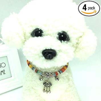 GIANTE Ethnic Style Handmade Pet Cat Dog Collar with Long Life Lock Collar Orange