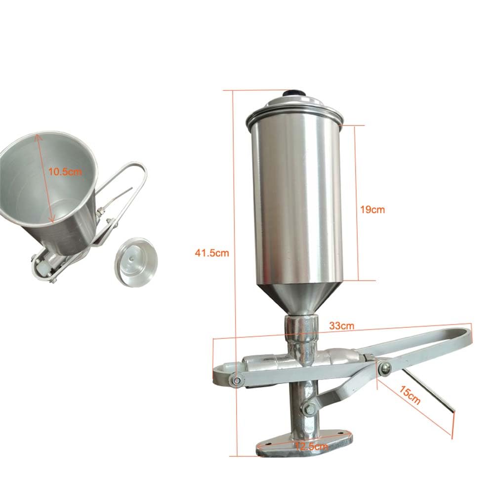 Riempitrice per Churros, riempitrice manuale per crema con serbatoio in lega di alluminio da 1,8 l, riempitrice per pasticceria per crema, marmellata, crema pasticcera, utensile da cucina
