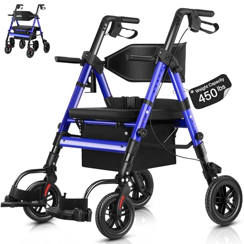 StrollAid Walkers for Seniors 2 in 1 Wheelchair Combo, 450...