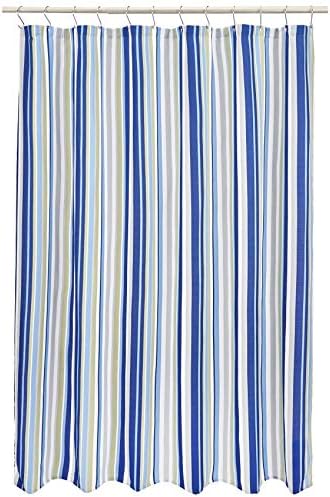 Amazon Basics Striped Shower Curtain - Blue / Celedon