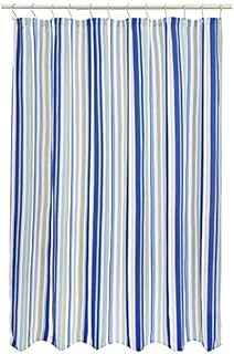 Amazon Basics Striped Shower Curtain - Blue / Celedon