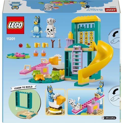 LEGO Bluey: Bluey ve Chloe ile Oyun Parkı Eğlencesi 11201-4 Yaş ve Üzeri Kız ve Erkek Çocukları için Piknik Alanı ile Bluey ve Chloe Minifigürleri İçeren Yaratıcı Oyuncak Yapım Seti (104 Parça)
