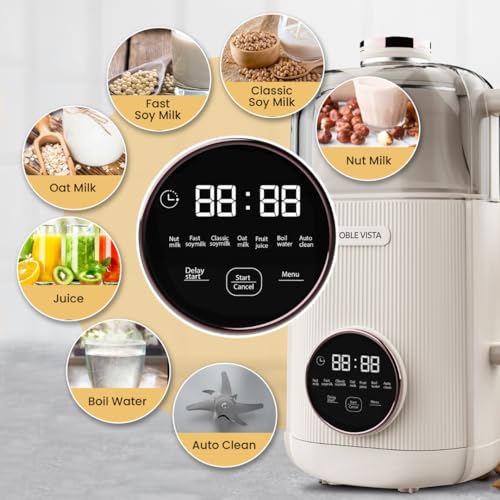 NOBLE VISTA 8-in-1 Nut Milk Maker Machine - 35OZ Automatic Soy Milk Maker for Homemade Almond, Oat and Plant-Based Milks - Image 5