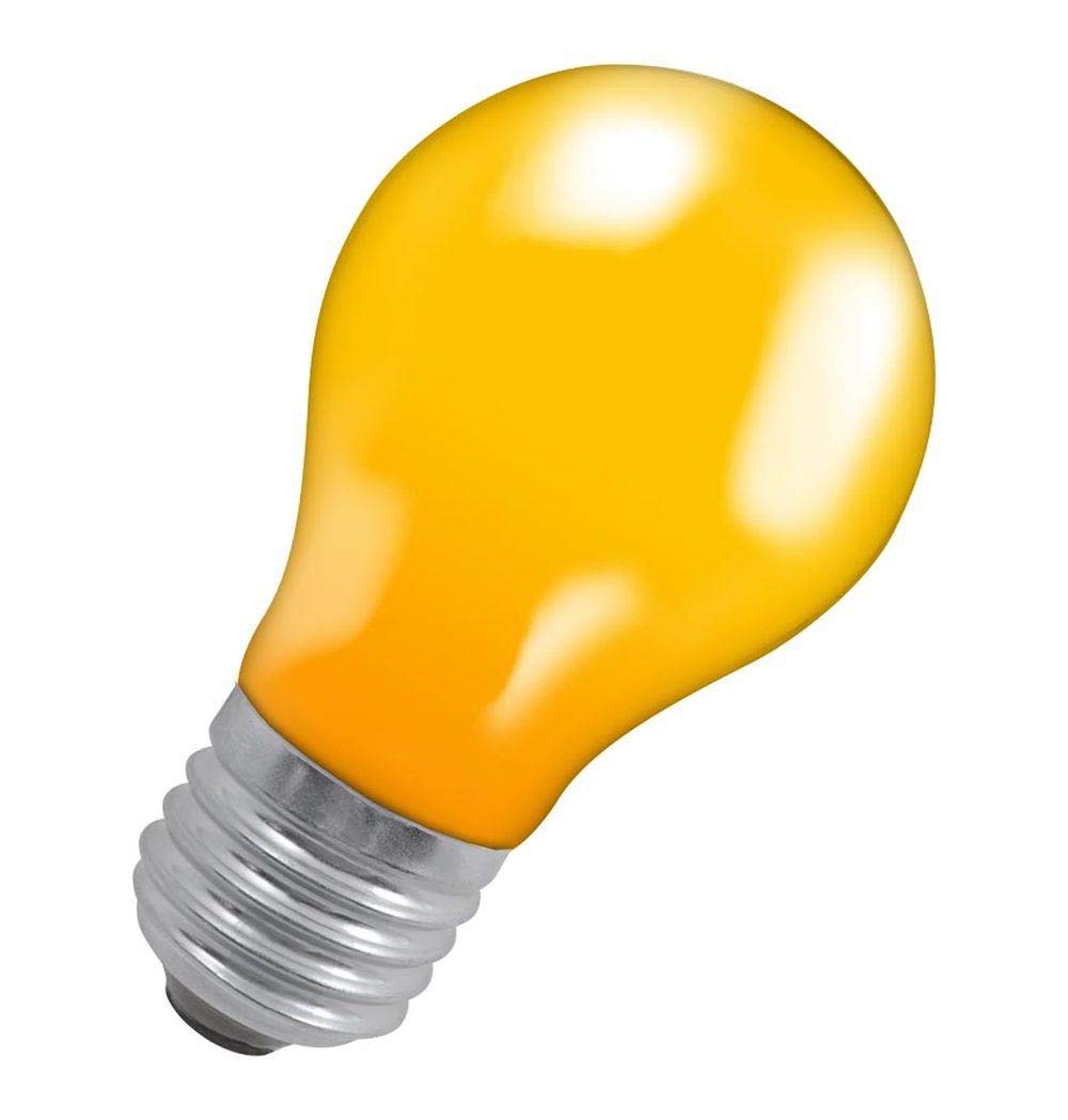 Crompton Lamps 25W GLS ES-E27 Dimmable Colourglazed IP65 Amber 40lm ES Screw E27 Incandescent Coloured Outdoor External Festoon Light Bulb