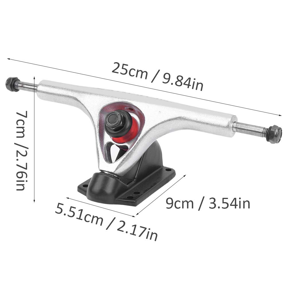 Tiiyee Eje de Monopatín, Longboard Camiones Patinar Aleación Aluminio Longboards Trucks Skateboard Truck Transmisión Skate Trueno Pulido Ejes Monopatines para Accesorio Monopatíns(Plata)