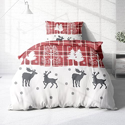Träumschön Biber Bettwäsche Set 2tlg 155x220 cm + 80x80 cm –...