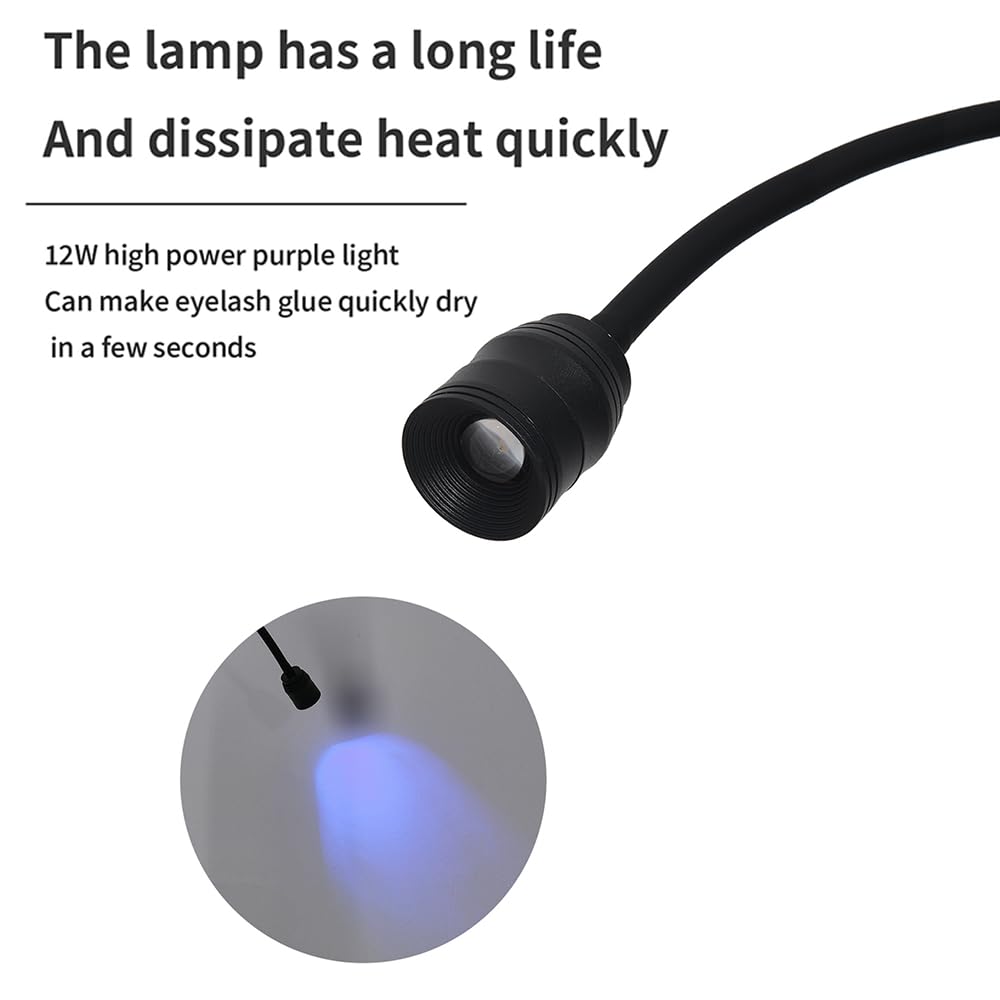 Lampa UV do rozjaśniania rzęs do rozjaśniania rzęs, gęsi, 1-3 sekundy, szybkie przedłużanie rzęs