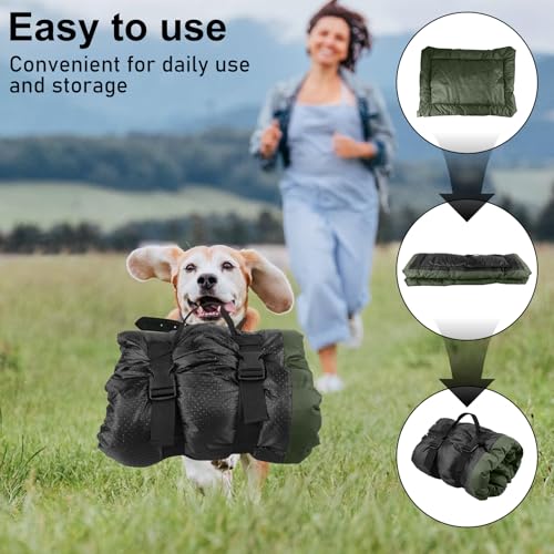 GBKDQQ wasserdichte Hundematte 90 x 60cm, Hundedecke für Unterwegs, Waschbare Reisedecke für Hunde und Katzen, Tragbare Hundekissen Outdoor Hundebett Auto für Drinnen & Draußen Reise Camping (Grün)