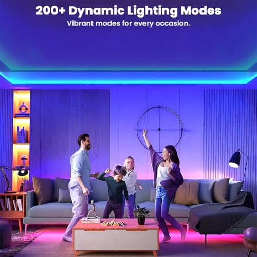 Image of Neon USB Strip Light, 2 Meter, 5V Adapter - 200+ Dynamic Modes, Music Sync, App & Motion Sensor Control, USB-C, Flexible Waterproof LED Rope Light (RGB (5M))