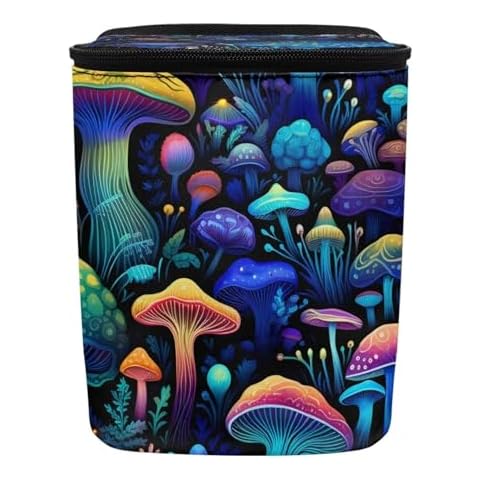 Renewold Drive Auto Car Trash Can, Dreamly Mushroom Print, Collapsible Garbage Bin with Adjustable Strap, Storage Organizer Bag, Cars SUV Van Sedan Truck Accessories for Men and Women Cover