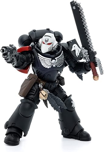 JOYTOY Warhammer 40K 1/18 Figura de acción de guardia de cuervo Intercesores Sargento Rychas Joy Figura de juguete