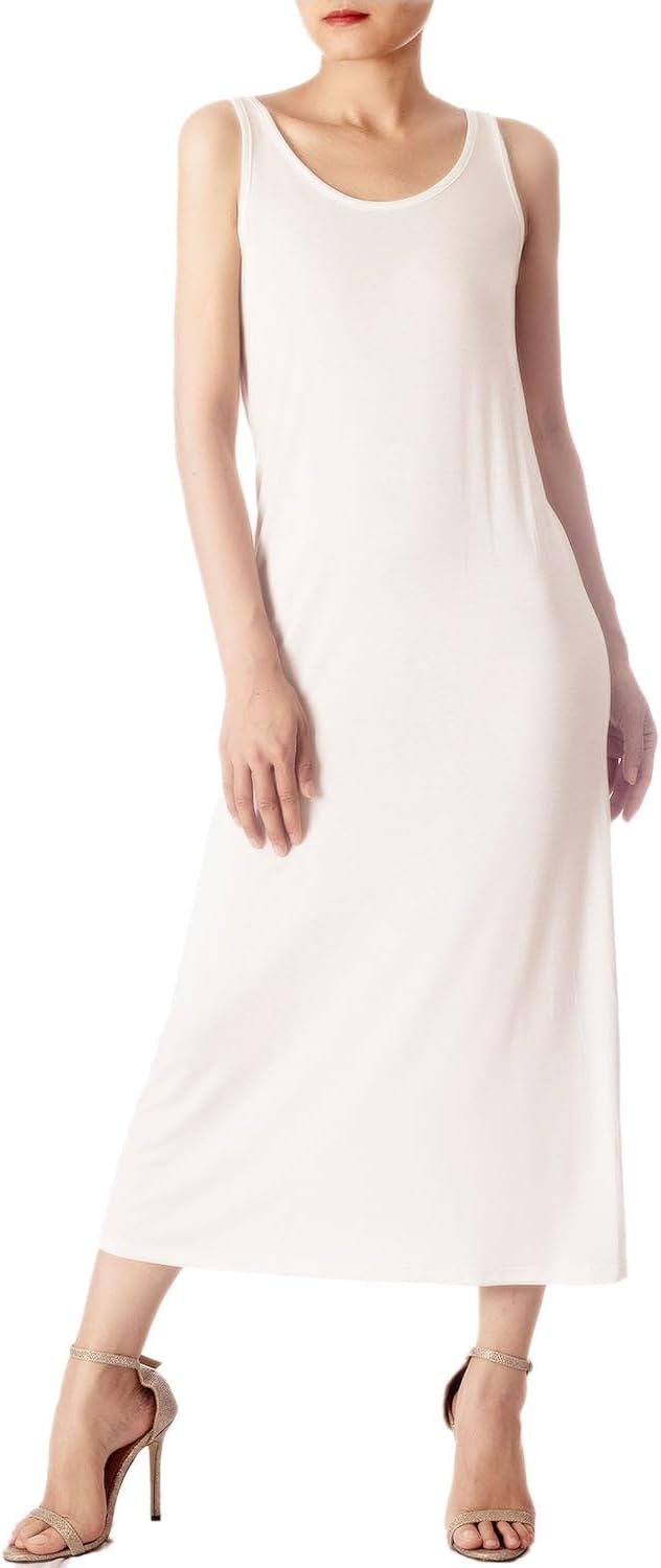 iB-iP Women's Modal Cozy Crew Neck Sleeveless Long Full Slip