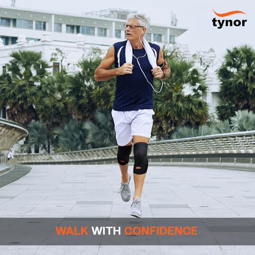 Image of Tynor Knee Cap Air, Black & Orange, Small, 1 Pair