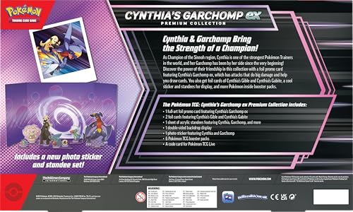 pokemon tcg cynthias garchomp ex premium collection - 6 packs stickers promos